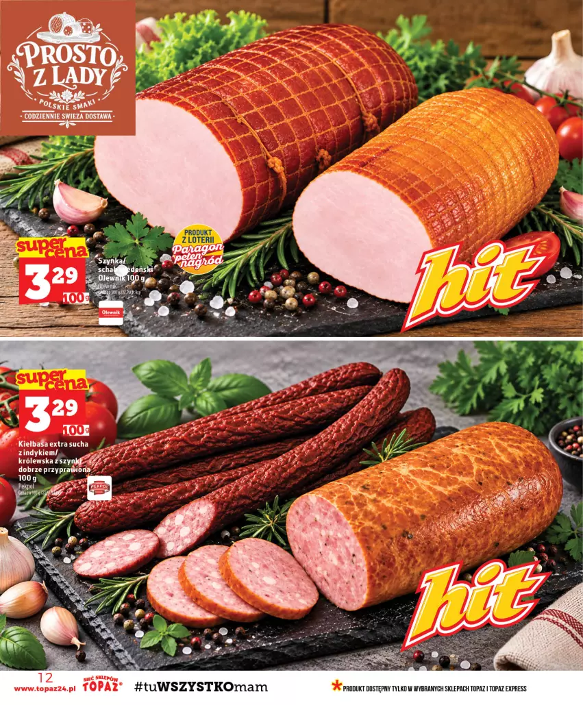 Gazetka promocyjna Topaz - Gazetka - ważna 01.10 do 07.10.2026 - strona 12 - produkty: Kiełbasa, Top