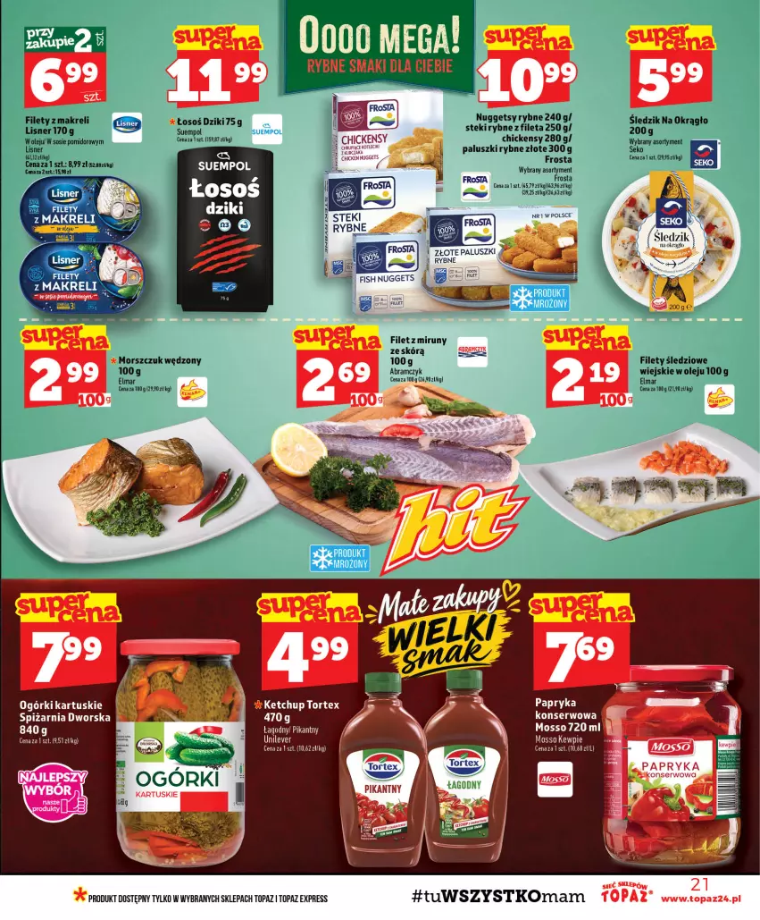 Gazetka promocyjna Topaz - Gazetka - ważna 01.10 do 07.10.2026 - strona 21 - produkty: Ketchup, Lisner, Papryka, Ser, Top