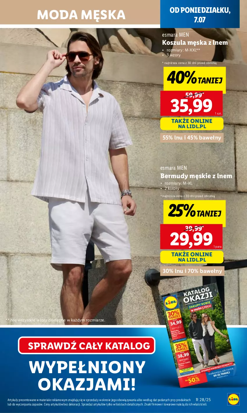 Gazetka promocyjna Lidl - GAZETKA - ważna 07.07 do 09.07.2025 - strona 13 - produkty: Bermudy, Kosz, Koszula, Moda