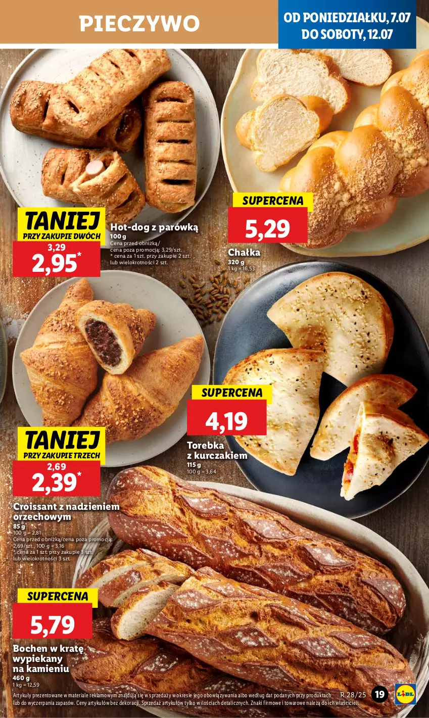 Gazetka promocyjna Lidl - GAZETKA - ważna 07.07 do 09.07.2025 - strona 19 - produkty: Croissant, Kurczak, Piec, Pieczywo, Torebka