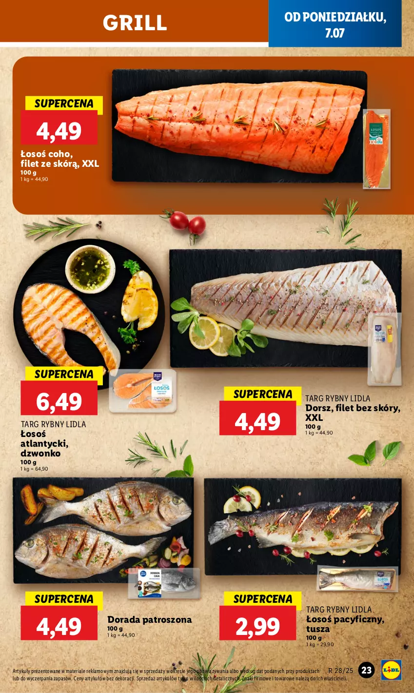 Gazetka promocyjna Lidl - GAZETKA - ważna 07.07 do 09.07.2025 - strona 23 - produkty: Dorsz, Grill, Tusz