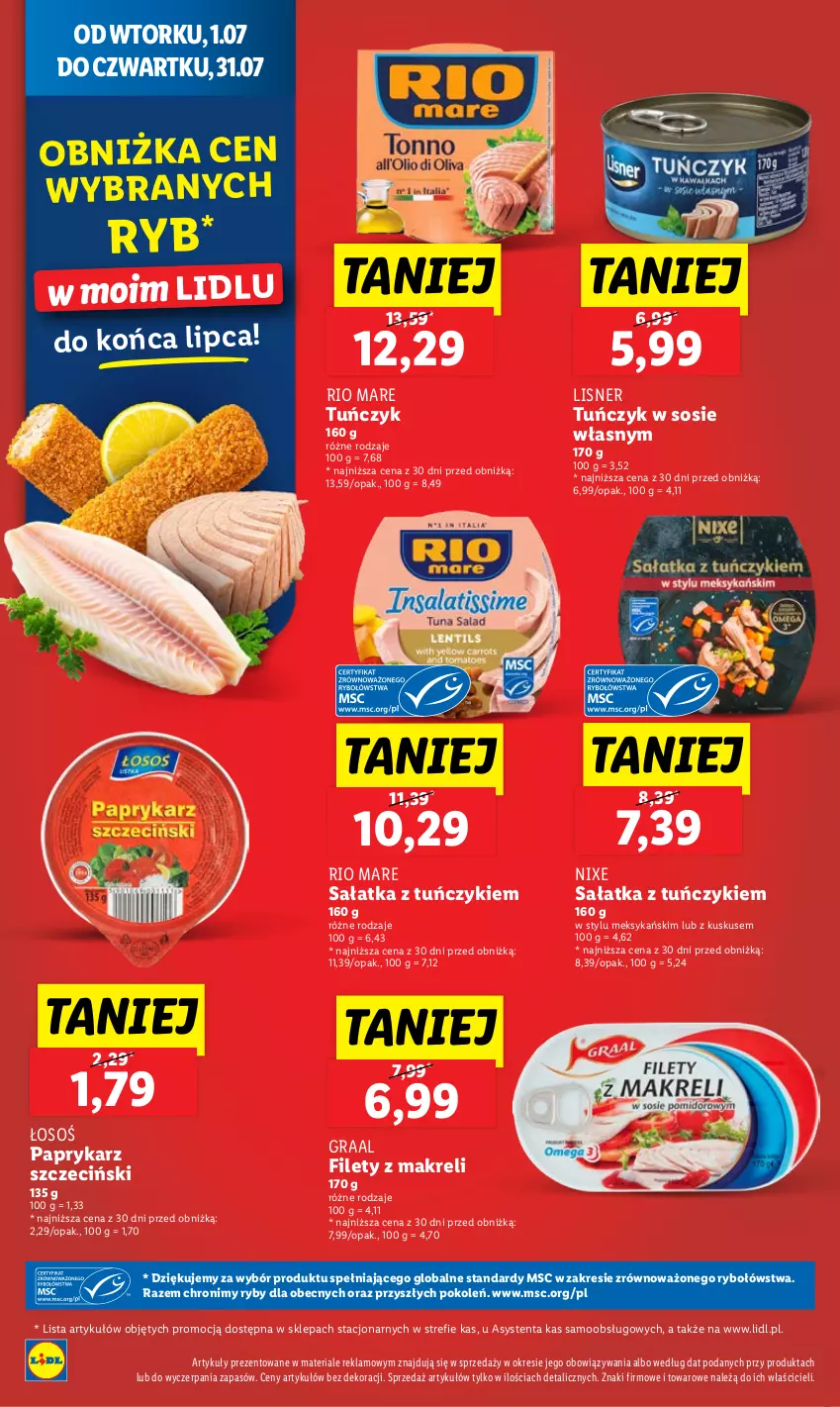 Gazetka promocyjna Lidl - GAZETKA - ważna 07.07 do 09.07.2025 - strona 24 - produkty: Gra, Graal, Kuskus, Lisner, Papryka, Paprykarz, Paprykarz szczeciński, Rio Mare, Sałat, Sałatka, Sos, Tuńczyk
