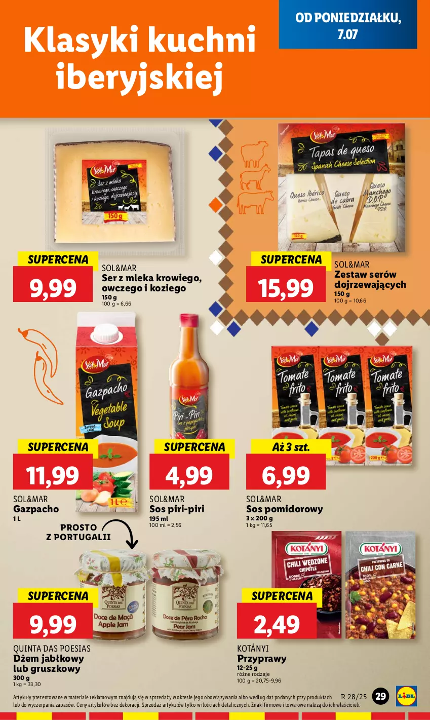 Gazetka promocyjna Lidl - GAZETKA - ważna 07.07 do 09.07.2025 - strona 35 - produkty: Dżem, Kotányi, Por, Przyprawy, Ser, Sos, Sos pomidorowy