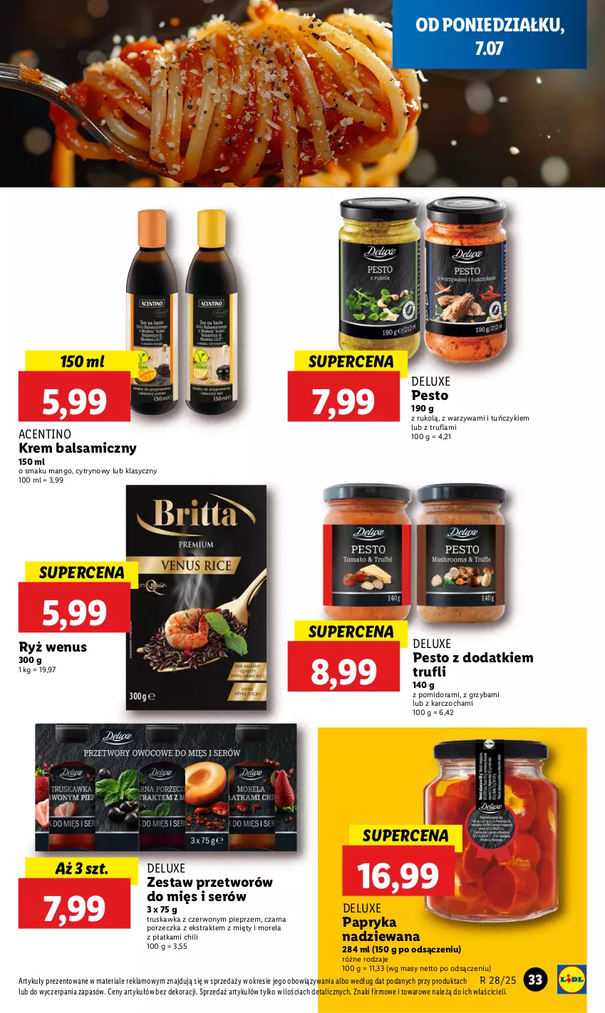 Gazetka promocyjna Lidl - GAZETKA - ważna 07.07 do 09.07.2025 - strona 39 - produkty: Mango, Morela, Papryka, Pesto, Pieprz, Por, Ryż, Ser, Tuńczyk, Warzywa