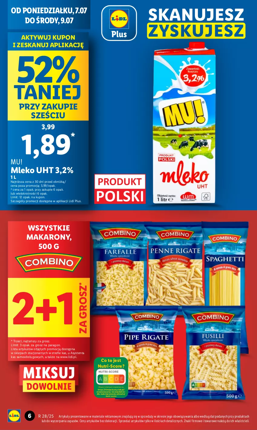 Gazetka promocyjna Lidl - GAZETKA - ważna 07.07 do 09.07.2025 - strona 4 - produkty: Makaron, Mleko, Wazon