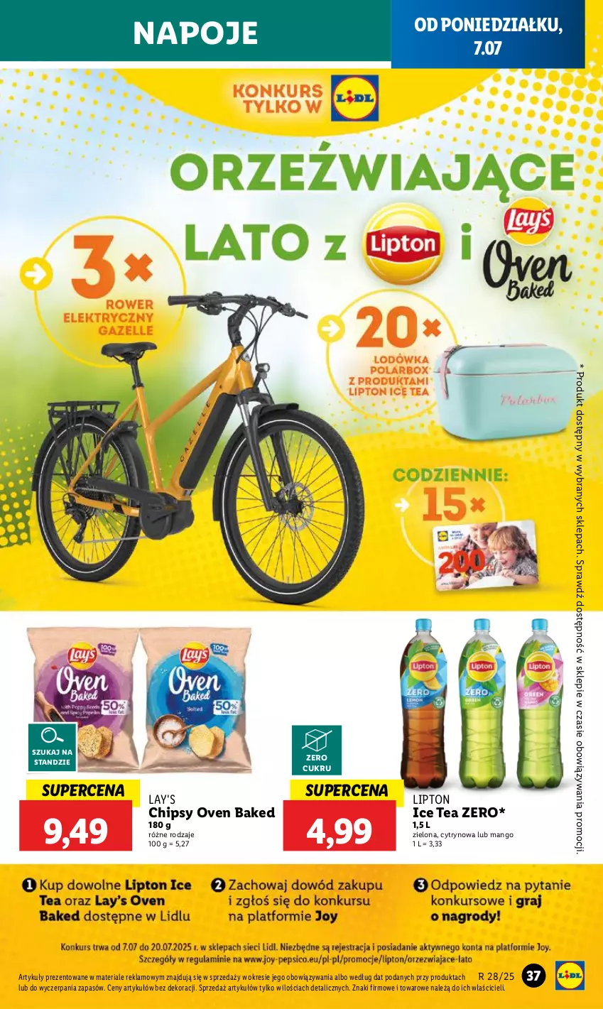 Gazetka promocyjna Lidl - GAZETKA - ważna 07.07 do 09.07.2025 - strona 43 - produkty: Chipsy, Ice tea, Lipton, Mango, Napoje