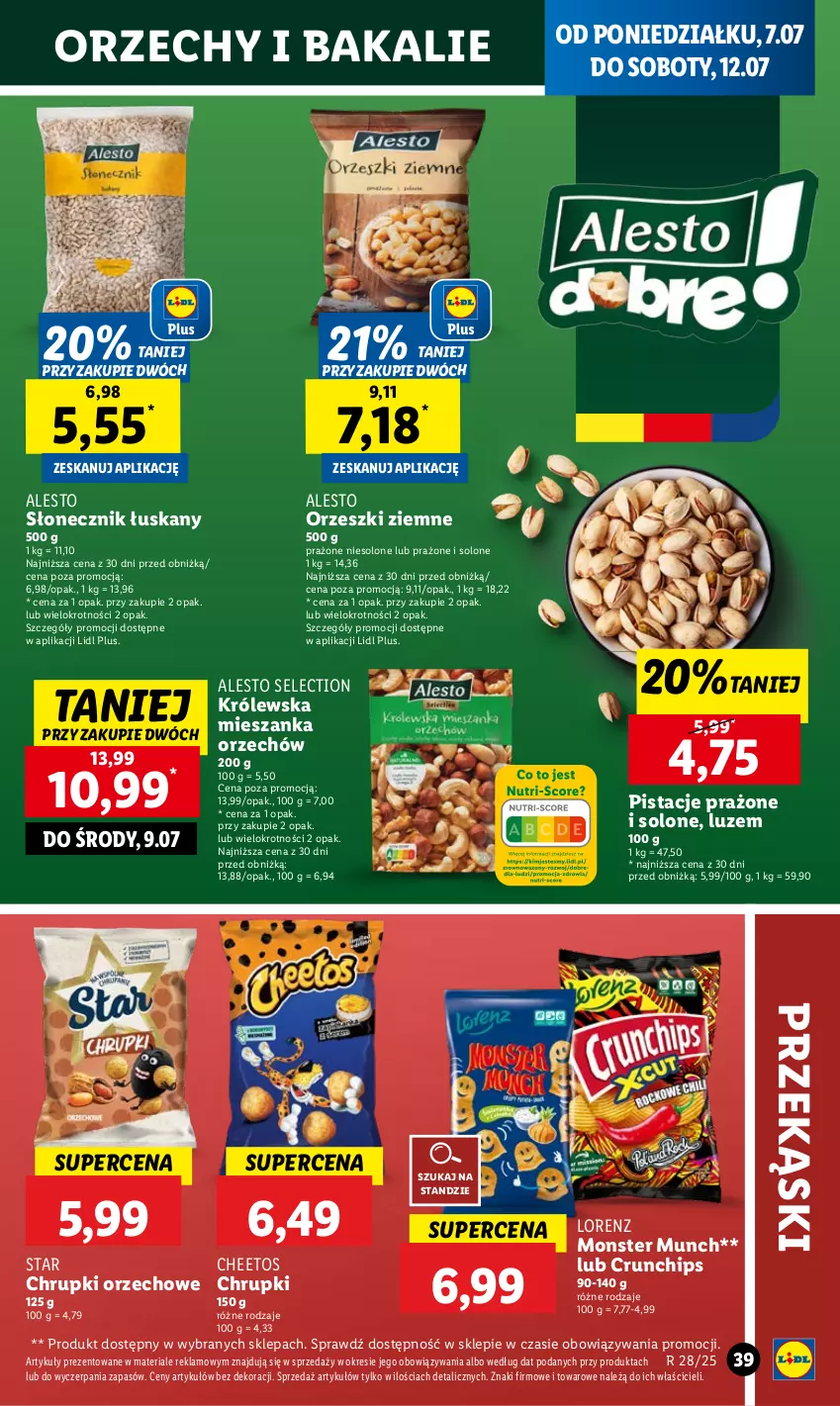 Gazetka promocyjna Lidl - GAZETKA - ważna 07.07 do 09.07.2025 - strona 47 - produkty: Cheetos, Chrupki, Crunchips, Lorenz, Monster Munch, Orzeszki, Orzeszki ziemne, Pistacje