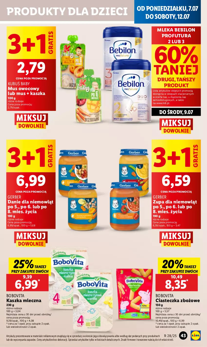 Gazetka promocyjna Lidl - GAZETKA - ważna 07.07 do 09.07.2025 - strona 51 - produkty: BEBILON, BoboVita, Dzieci, Gerber, Gra, Kubuś, Mus, Zupa