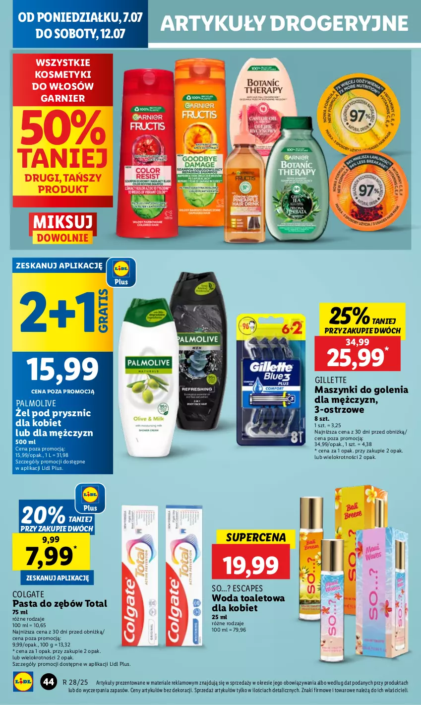 Gazetka promocyjna Lidl - GAZETKA - ważna 07.07 do 09.07.2025 - strona 52 - produkty: Colgate, Garnier, Gillette, Gra, LG, Palmolive, Pasta do zębów, Woda, Woda toaletowa