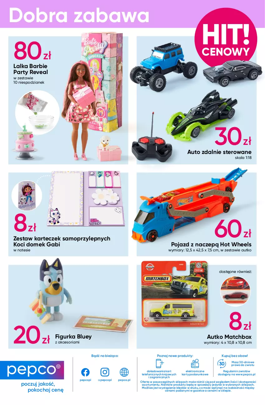 Gazetka promocyjna Pepco - Psi Patrol - ważna 22.05 do 04.06.2025 - strona 13 - produkty: Barbie, Dzieci, Gra, Hot Wheels, Koc, Lalka, Mop, Pojazd, Por, Smycz, Telefon, Tera