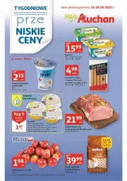 Gazetka promocyjna Auchan - Gazetka TYGODNIOWE przeNISKIE CENY –  Moje Auchan - Gazetka - ważna od 28.09 do 28.09.2022 - strona 1 - produkty: Piec, Jogurt naturalny, Benecol, Kawa ziarnista, Jogurt, Parówki, Parówki z szynki, Pasztet, Kawa, Schab wieprzowy, Lavazza, Jabłka