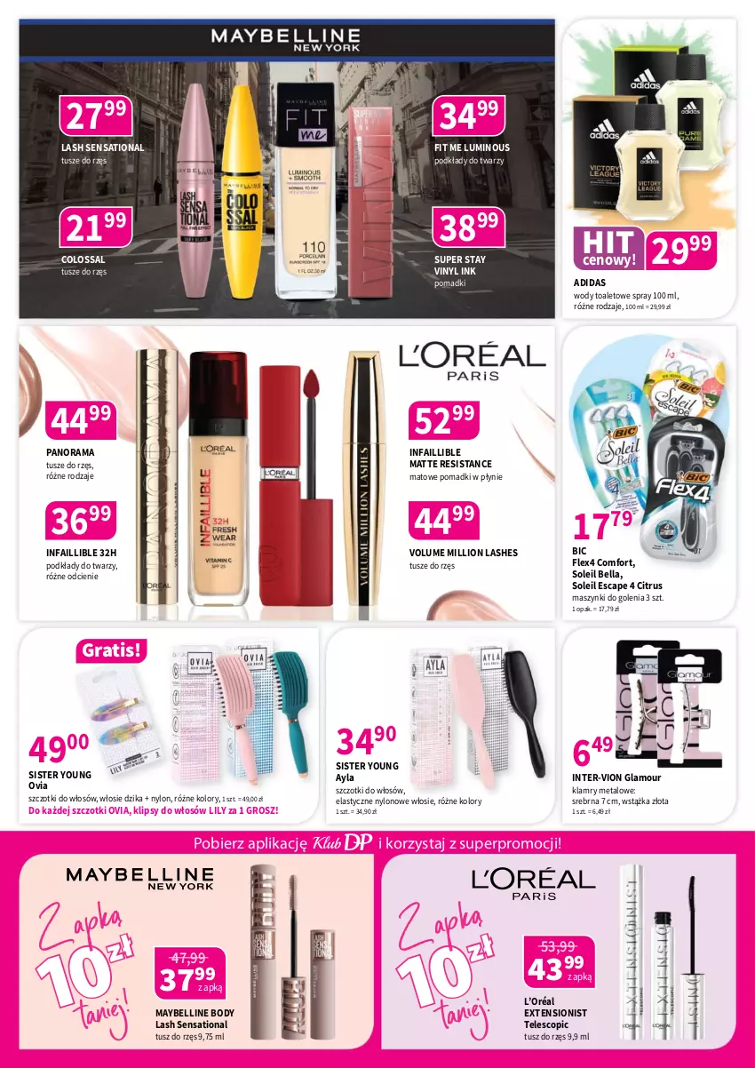 Gazetka promocyjna Drogerie Polskie - Gazetka - ważna 09.02 do 28.02.2026 - strona 2 - produkty: Adidas, Bell, Bella, BIC, Body, Fa, Gra, L’Oréal, Lion, Maybelline, Podkład, Rama, Sati, Tusz, Wstążka