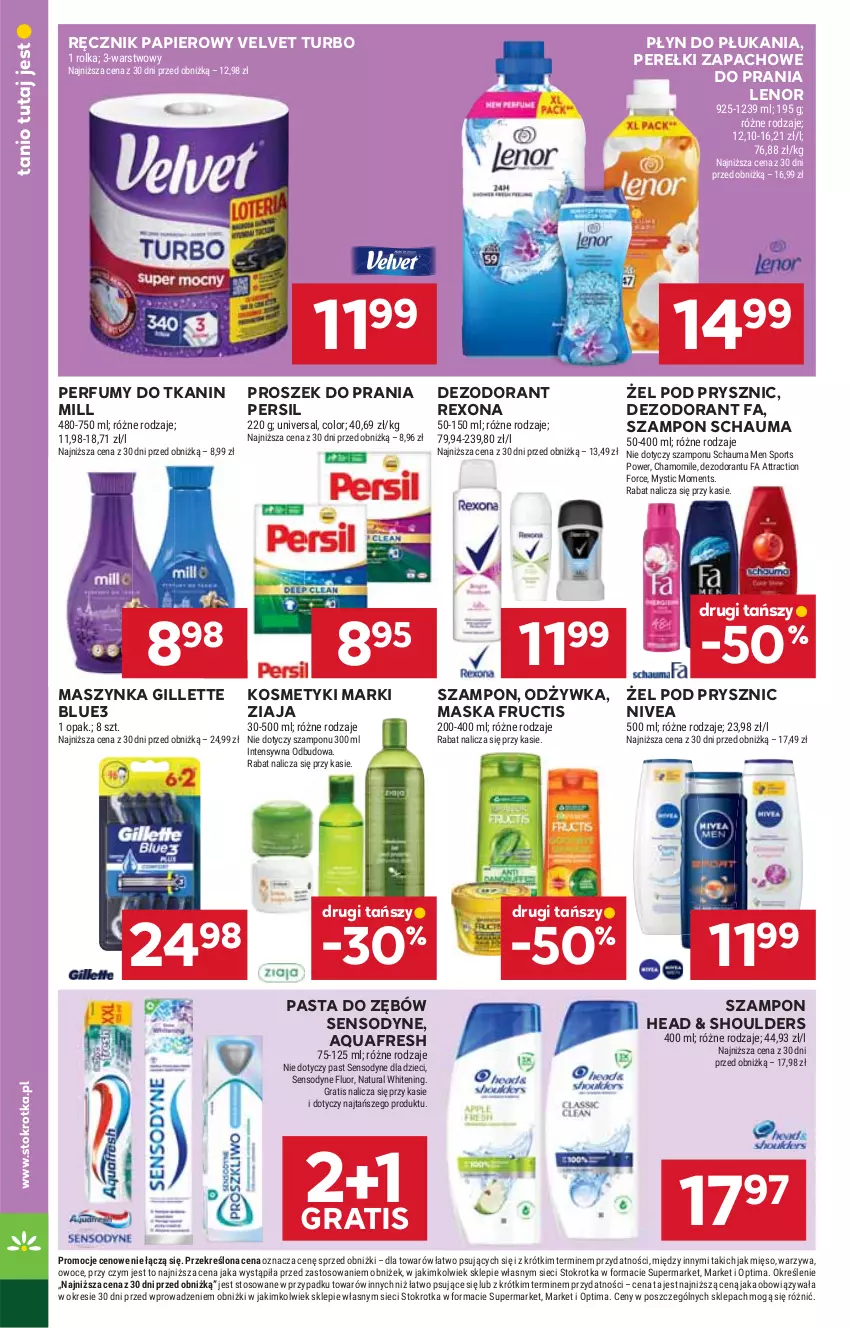 Gazetka promocyjna Stokrotka - Supermarket - ważna 15.10 do 21.10.2026 - strona 38 - produkty: Aquafresh, Dezodorant, Dzieci, Fa, Fructis, Gillette, Gra, Lenor, Maska, Maszynka, Mięso, Moments, Nivea, Odżywka, Optima, Owoce, Papier, Pasta do zębów, Perełki zapachowe, Perfum, Persil, Płyn do płukania, Por, Proszek do prania, Ręcznik, Rexona, Schauma, Sensodyne, Sport, Szampon, Szynka, Velvet, Warzywa, Ziaja