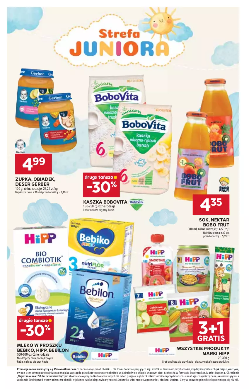 Gazetka promocyjna Stokrotka - Supermarket - ważna 15.10 do 21.10.2026 - strona 40 - produkty: Bebiko, BEBILON, BoboVita, Deser, Gerber, Gra, HiPP, Mięso, Mleko, Mleko w proszku, Nektar, Optima, Owoce, Ser, Sok, Warzywa
