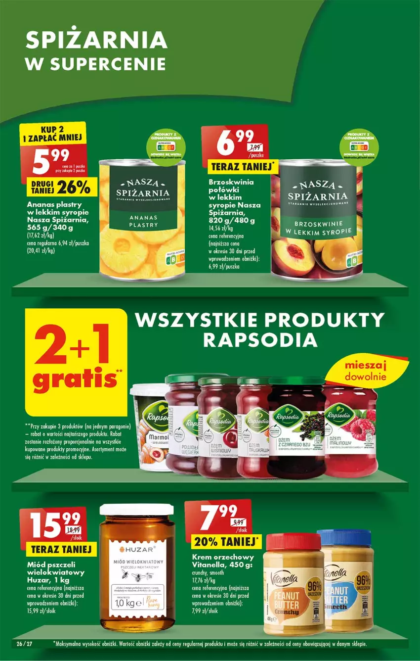 Gazetka promocyjna Biedronka - Gazetka - Biedronka.pl - ważna 09.01 do 14.01.2023 - strona 26 - produkty: Ananas, Dżem, Fa, Krem orzechowy, Miód, Por, Sok, Syrop, Tera