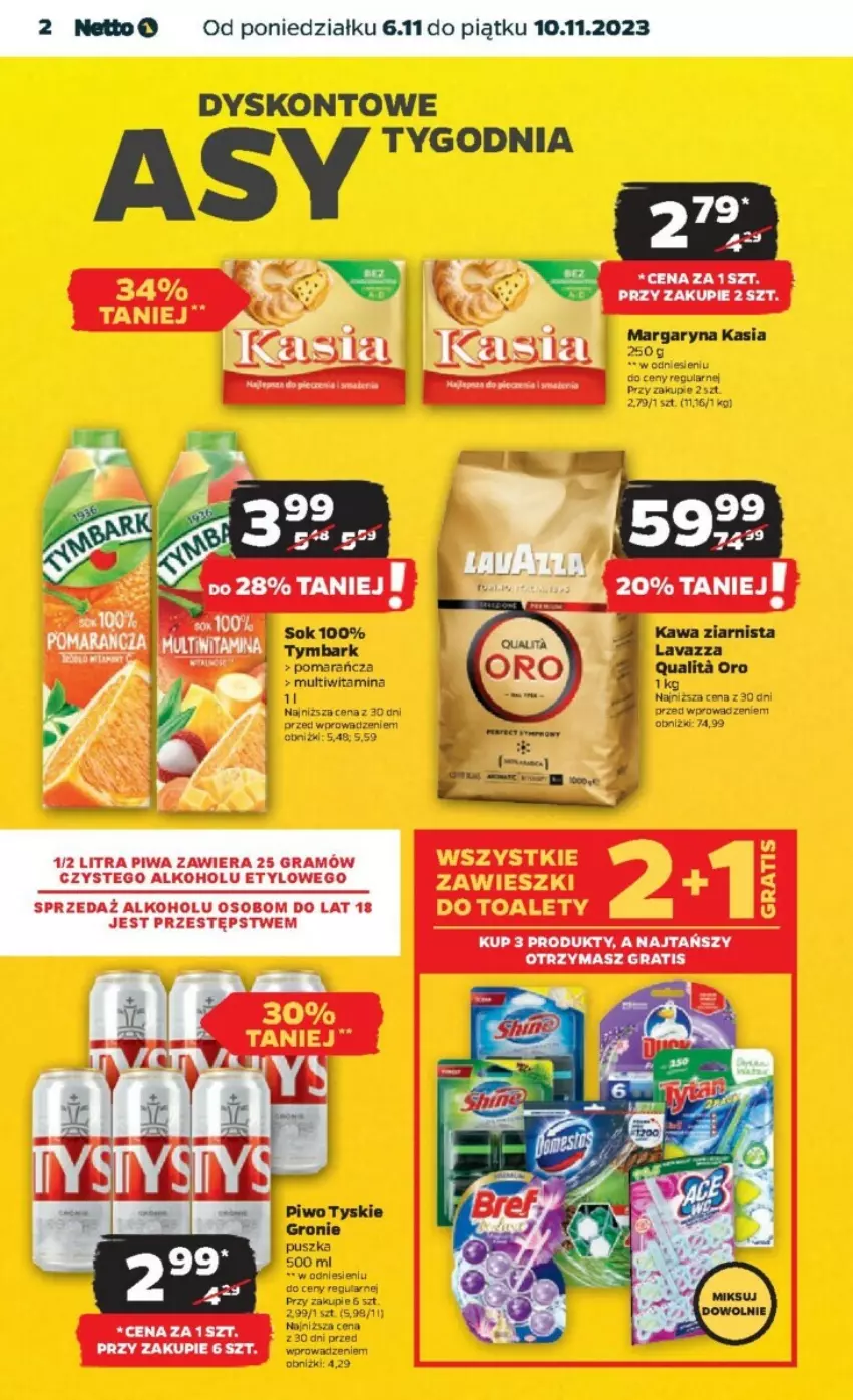 Gazetka promocyjna Netto - ważna 06.11 do 10.11.2023 - strona 12 - produkty: Gra, Kasia, Margaryna, Piwa, Piwo, Sok, Tymbark, Tyskie