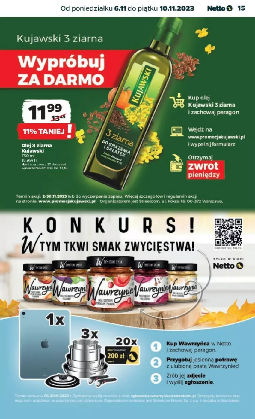 Gazetka promocyjna Netto - ważna 06.11 do 10.11.2023 - strona 7 - produkty: Kujawski, Olej