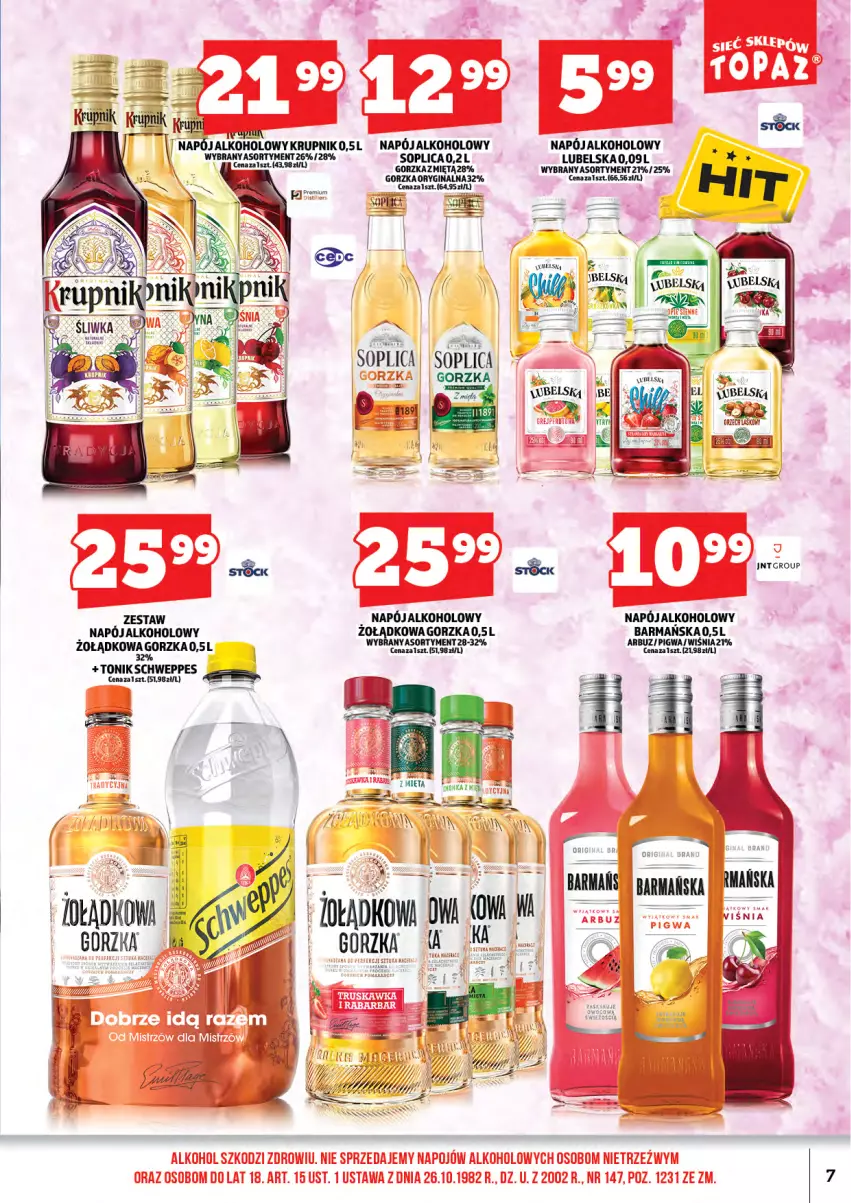 Gazetka promocyjna Topaz - Gazetka - ważna 01.12 do 14.12.2025 - strona 9 - produkty: Gin, Krupnik, Napój, Soplica