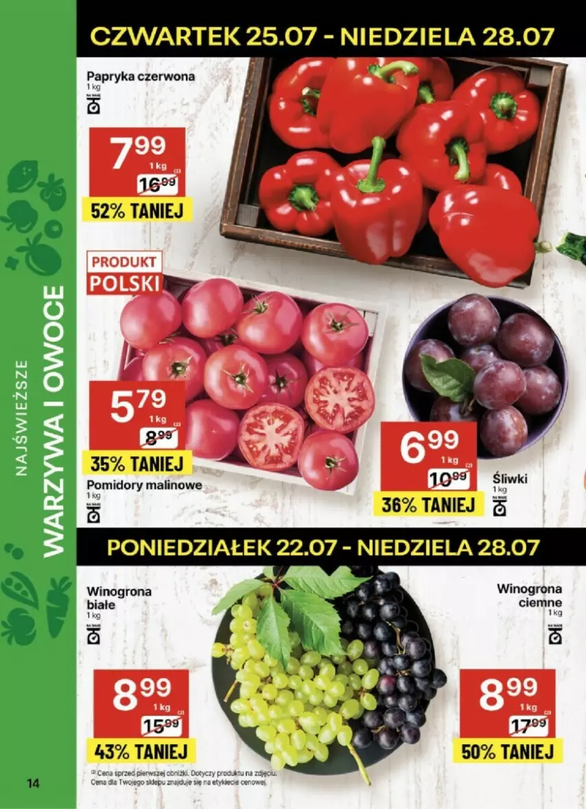 Gazetka promocyjna Delikatesy Centrum - ważna 25.07 do 31.07.2024 - strona 6 - produkty: Owoce, Pomidory, Warzywa, Warzywa i owoce, Wino, Winogrona