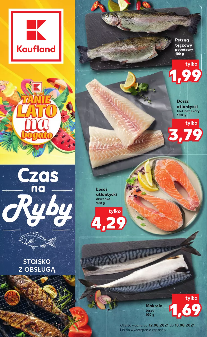 Gazetka promocyjna Kaufland - RYBY - ważna 12.08 do 18.08.2021 - strona 1 - produkty: Dorsz, Pstrąg, Pstrąg tęczowy, Tusz