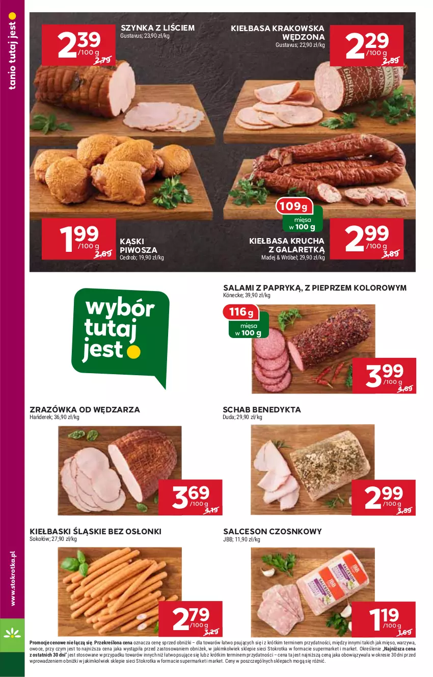 Gazetka promocyjna Stokrotka - Market Opole/Radom - ważna 28.12.2024 do 02.01.2025 - strona 6 - produkty: Gala, HP, Kiełbasa, Kiełbasa krakowska, Kiełbasa krucha, Kiełbaski śląskie, Pieprz, Piwo, Salami, Salami z papryką, Salceson, Schab Benedykta, Sos, Szynka