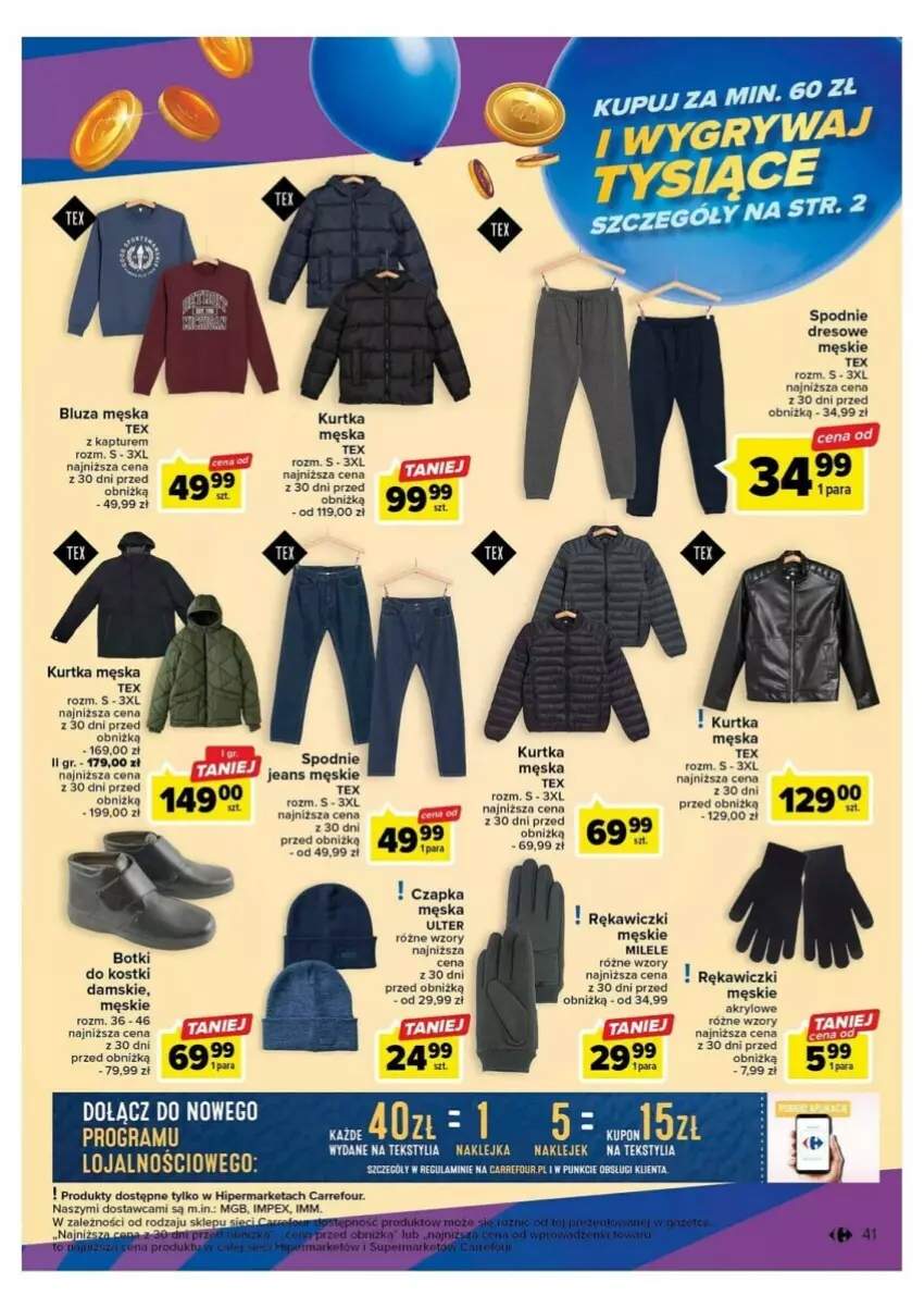 Gazetka promocyjna Carrefour - ważna 10.10 do 14.10.2023 - strona 36 - produkty: Bluza, Botki, Czapka, Dres, Fa, Gra, Kurtka, Spodnie, Spodnie dresowe