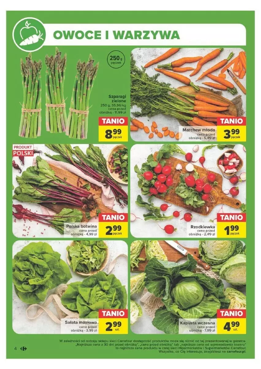 Gazetka promocyjna Carrefour - ważna 08.04 do 13.04.2024 - strona 13 - produkty: Masło, Owoce, Sałat, Sałata masłowa, Warzywa