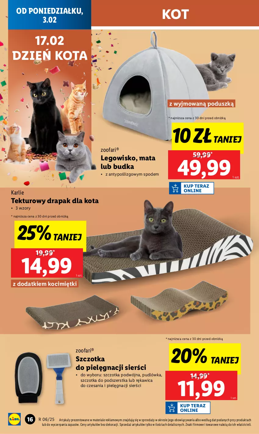 Gazetka promocyjna Lidl - GAZETKA - ważna 03.02 do 08.02.2025 - strona 16 - produkty: Drapak, Fa, Koc, LEGO, Legowisko, Szczotka