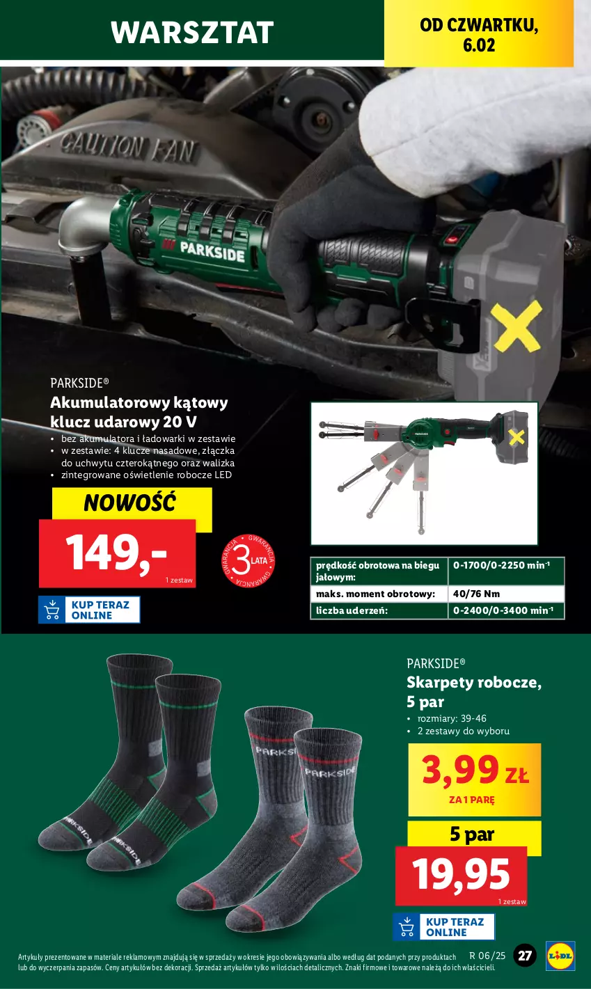 Gazetka promocyjna Lidl - GAZETKA - ważna 03.02 do 08.02.2025 - strona 29 - produkty: Akumulator, Karp, Klucz udarowy, Parkside, Walizka