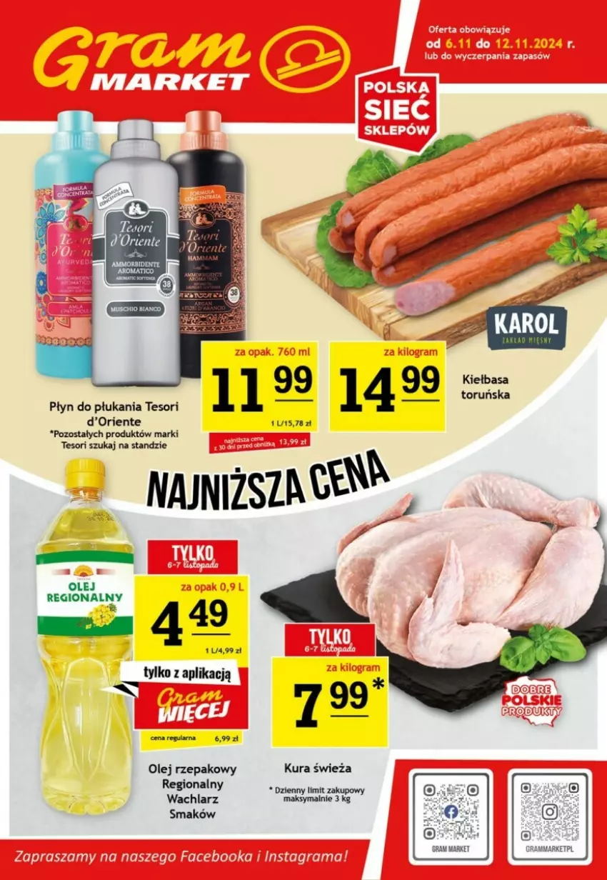 Gazetka promocyjna Gram market - ważna 06.11 do 12.11.2024 - strona 1 - produkty: Gra, Olej, Olej rzepakowy