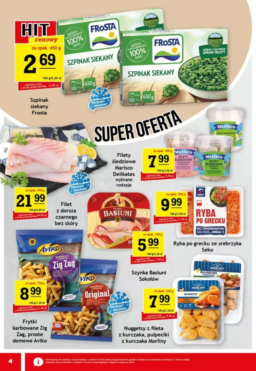 Gazetka promocyjna Gram market - ważna 06.11 do 12.11.2024 - strona 12 - produkty: Dorsz, Frosta, Kurczak, Morliny, Ryba, Ryba po grecku, SEKO, Szpinak, Szynka