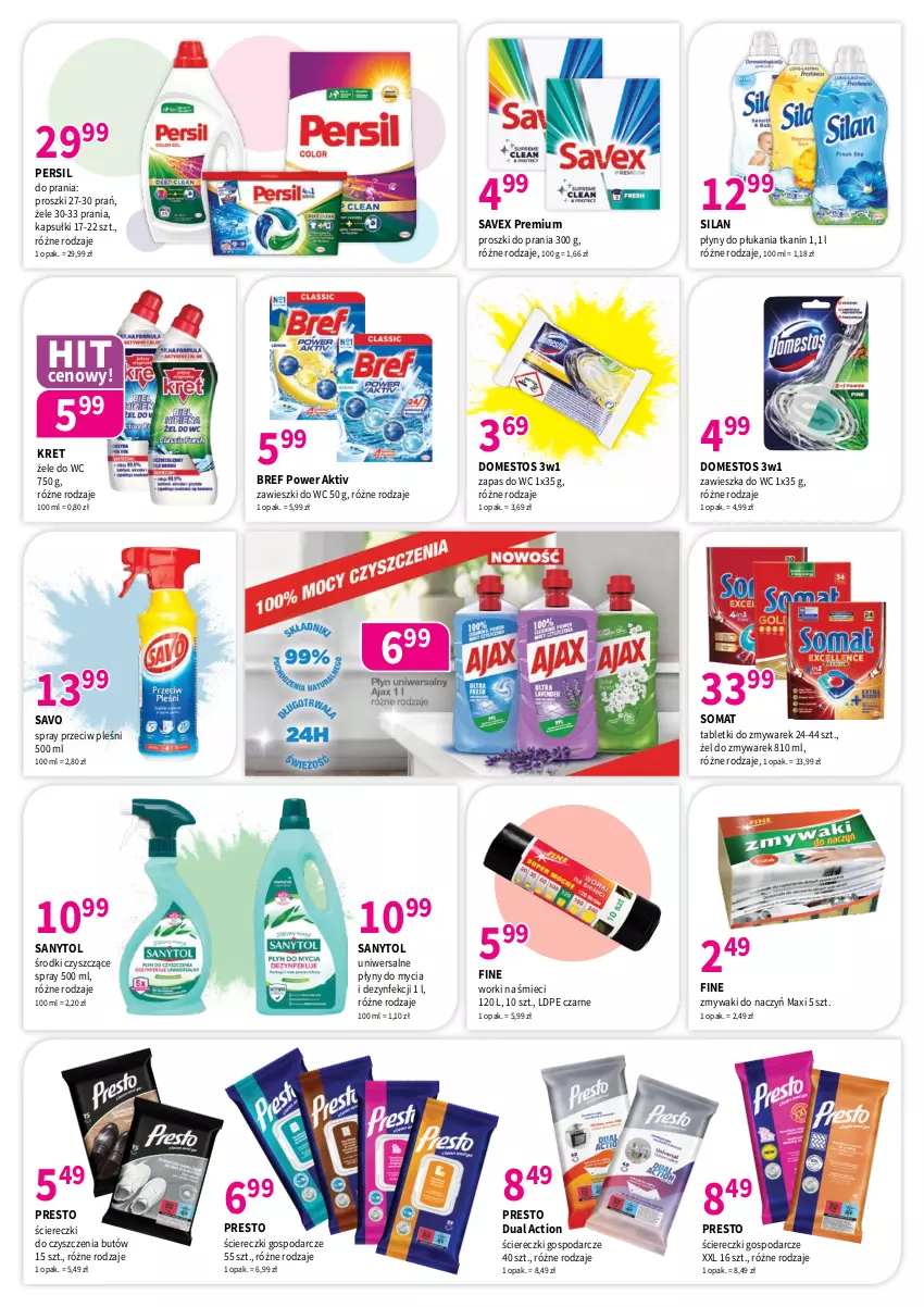 Gazetka promocyjna Drogerie Polskie - Gazetka - ważna 07.03 do 31.03.2025 - strona 8 - produkty: Bref, Domestos, Kret, Persil, Presto, Sanytol, Silan, Somat, Tablet, Worki na śmiec, Worki na śmieci, Zawieszka do wc, Zawieszki