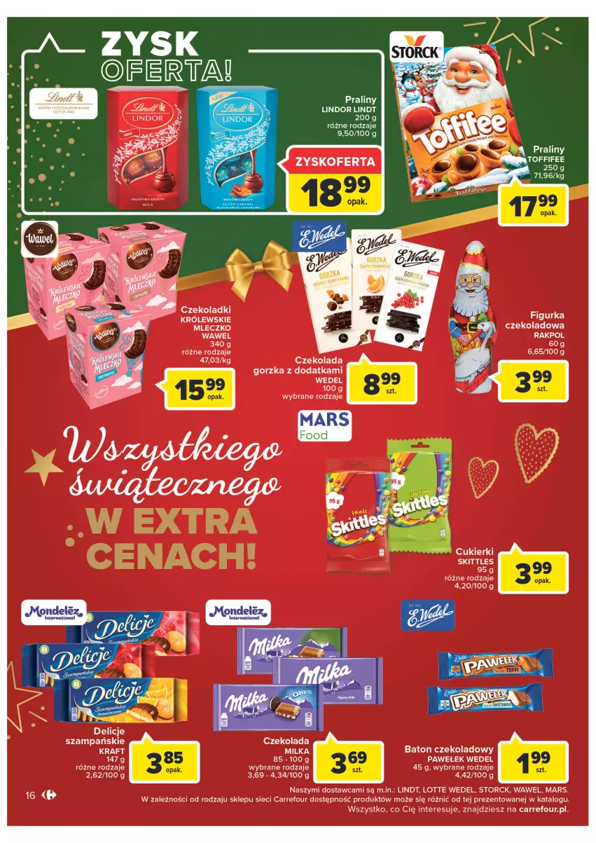 Gazetka promocyjna Carrefour - Gazetke Carrefour - ważna 12.12 do 18.12.2022 - strona 16 - produkty: Lindor, Lindt, Praliny