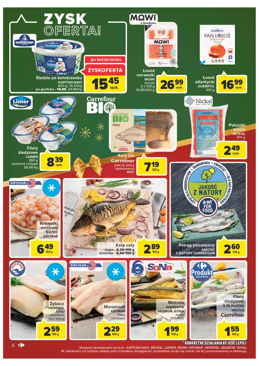 Gazetka promocyjna Carrefour - Gazetke Carrefour - ważna 12.12 do 18.12.2022 - strona 6 - produkty: Gry, Karp, Kret, Krewetki, Lisner, Por, Pur, Suempol, Tusz