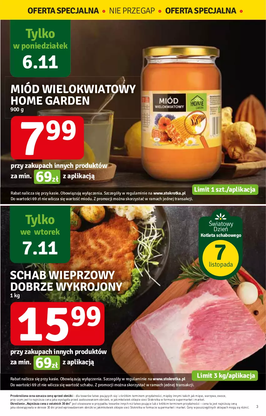 Gazetka promocyjna Stokrotka - Market - ważna 03.11 do 08.11.2023 - strona 3 - produkty: Kotlet, Mięso, Owoce, Top, Warzywa