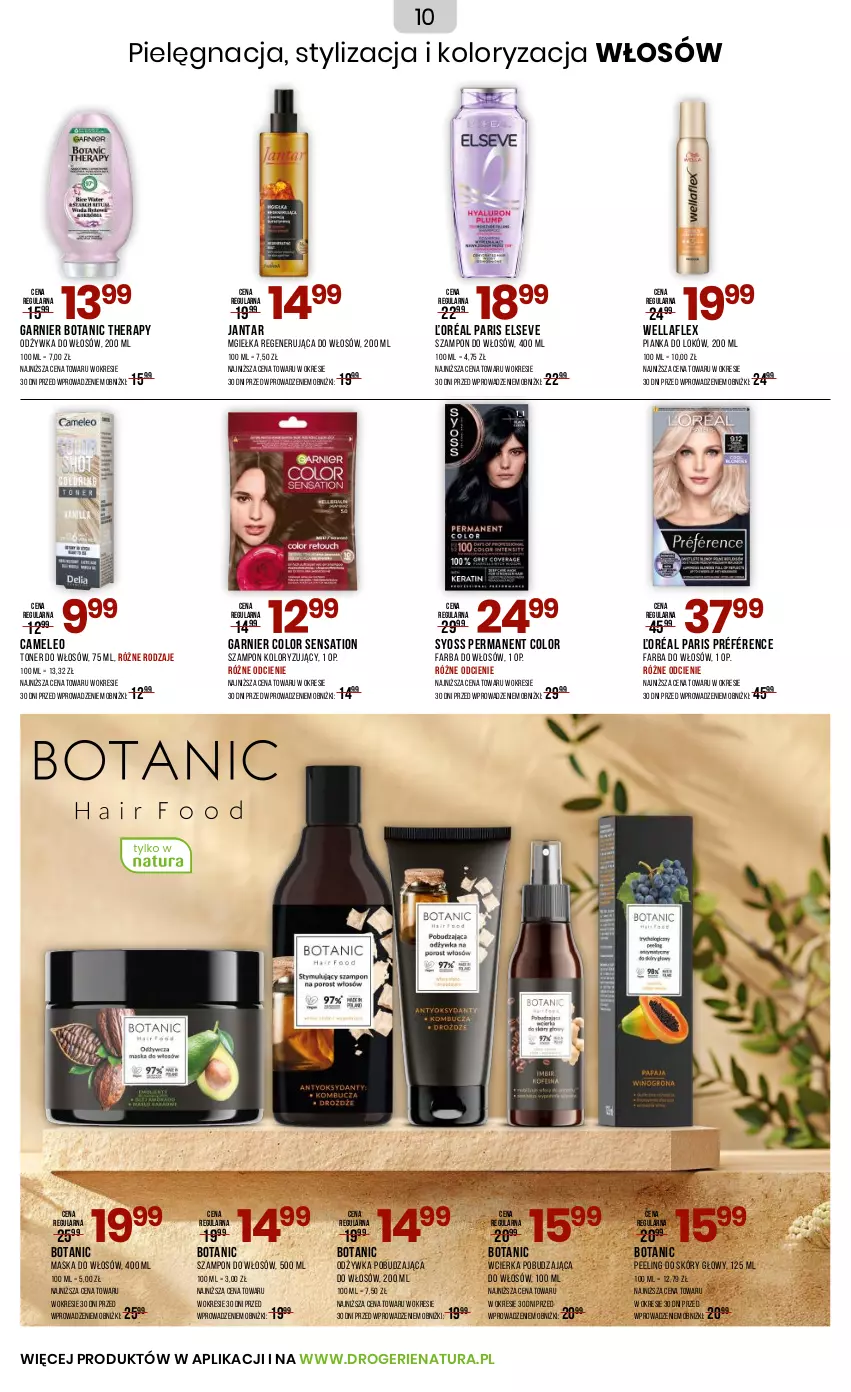 Gazetka promocyjna Drogerie Natura - Gazetka Drogerie Natura - ważna 03.10 do 22.10.2025 - strona 10 - produkty: Eleo, Elseve, Fa, Farba do włosów, Garnier, Maska, Maska do włosów, Odżywka, Peeling, Sati, Syoss, Szampon, Wella, Wellaflex