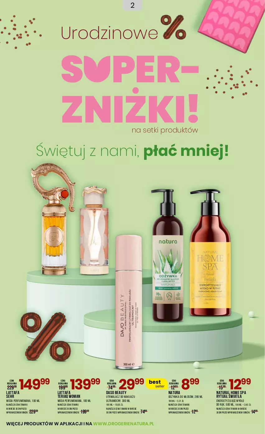 Gazetka promocyjna Drogerie Natura - Gazetka Drogerie Natura - ważna 03.10 do 22.10.2025 - strona 2 - produkty: Fa, Makijaż, Mydło, Odżywka, Perfum, Woda, Woda perfumowana