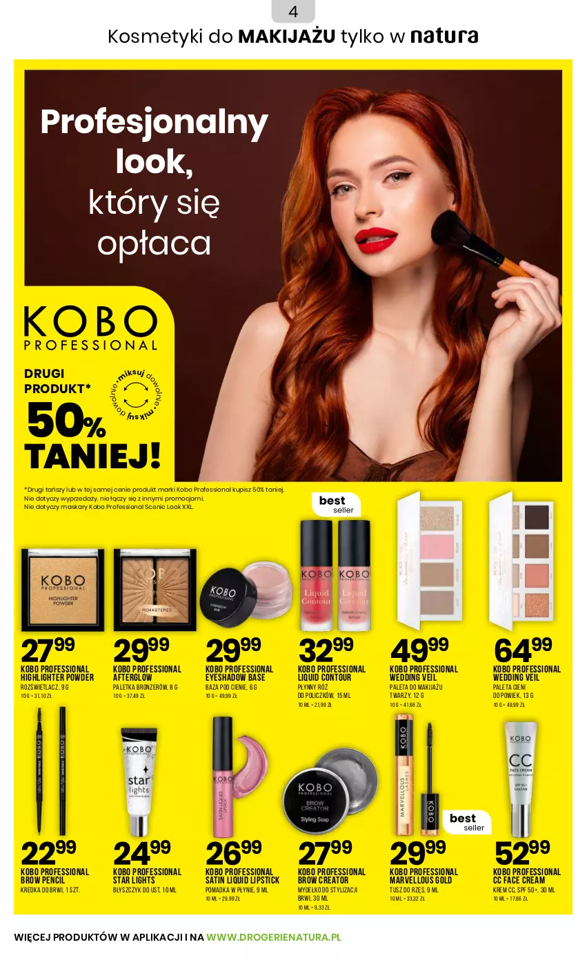 Gazetka promocyjna Drogerie Natura - Gazetka Drogerie Natura - ważna 03.10 do 22.10.2025 - strona 4 - produkty: Błyszczyk do ust, Bronzer, Fa, KOBO, Kredka, Kredka do brwi, Makijaż, Maska, Paleta, Róż do policzków, Rozświetlacz, Sati, Tusz