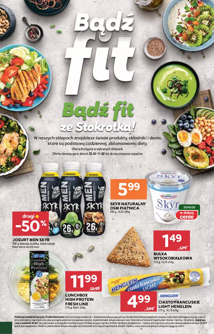 Gazetka promocyjna Stokrotka - Supermarket - ważna 29.01 do 04.02.2026 - strona 16 - produkty: Bakoma, Bułka, Ciasto francuskie, Jogurt, Mięso, Optima, Owoce, Piątnica, Sok, Warzywa