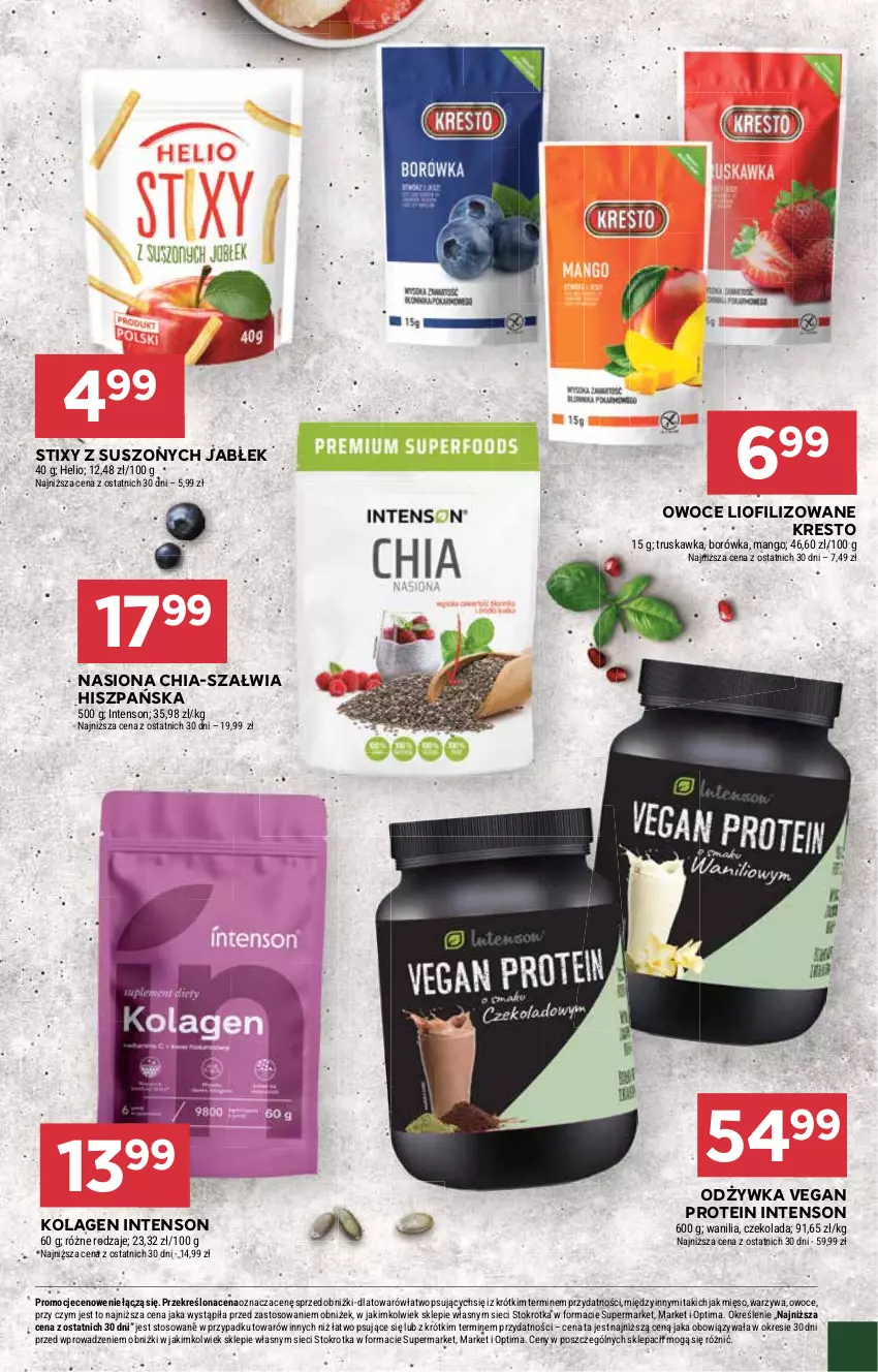 Gazetka promocyjna Stokrotka - Supermarket - ważna 29.01 do 04.02.2026 - strona 21 - produkty: Borówka, Chia, Czekolada, Helio, Kolagen, Mango, Mięso, Odżywka, Optima, Owoce, Warzywa