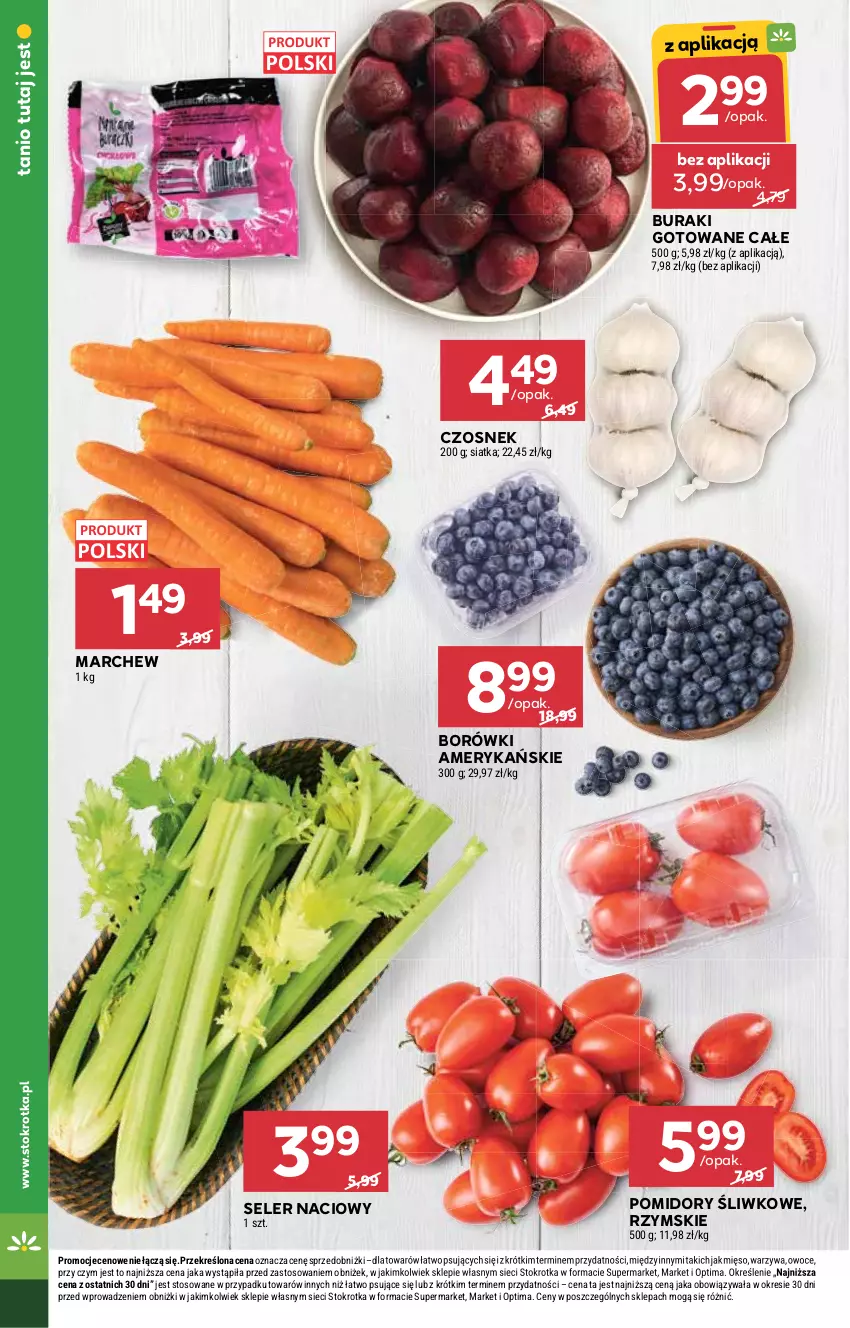 Gazetka promocyjna Stokrotka - Supermarket - ważna 29.01 do 04.02.2026 - strona 6 - produkty: Buraki, Czosnek, Mięso, Optima, Owoce, Pomidory, Seler naciowy, Siatka, Warzywa