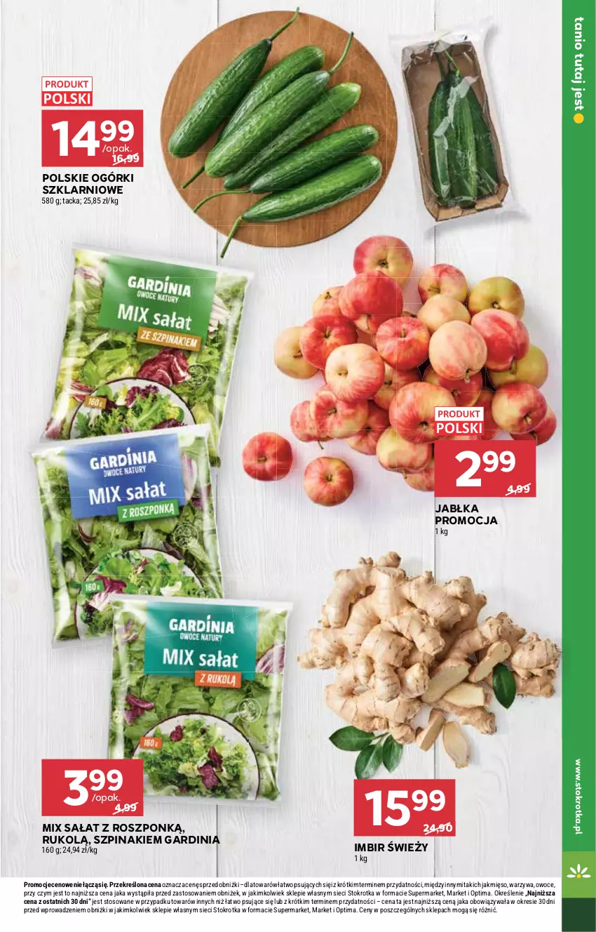 Gazetka promocyjna Stokrotka - Supermarket - ważna 29.01 do 04.02.2026 - strona 7 - produkty: Imbir, Jabłka, Mięso, Optima, Owoce, Sałat, Szpinak, Warzywa