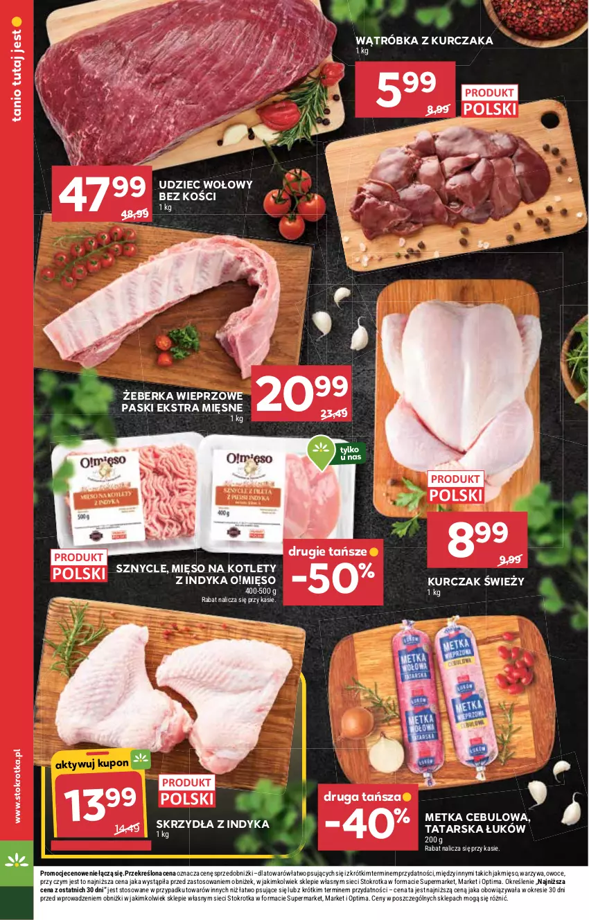Gazetka promocyjna Stokrotka - Supermarket - ważna 29.01 do 04.02.2026 - strona 8 - produkty: Kotlet, Kurczak, Mięso, Optima, Owoce, Udziec wołowy, Warzywa