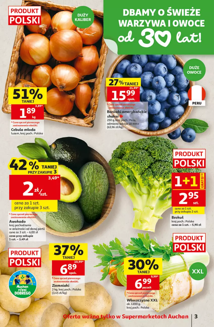 Gazetka promocyjna Auchan - 30 Lat Supermarket - ważna 22.10 do 28.10.2026 - strona 3 - produkty: Cebula, SEKO, Ziemniaki
