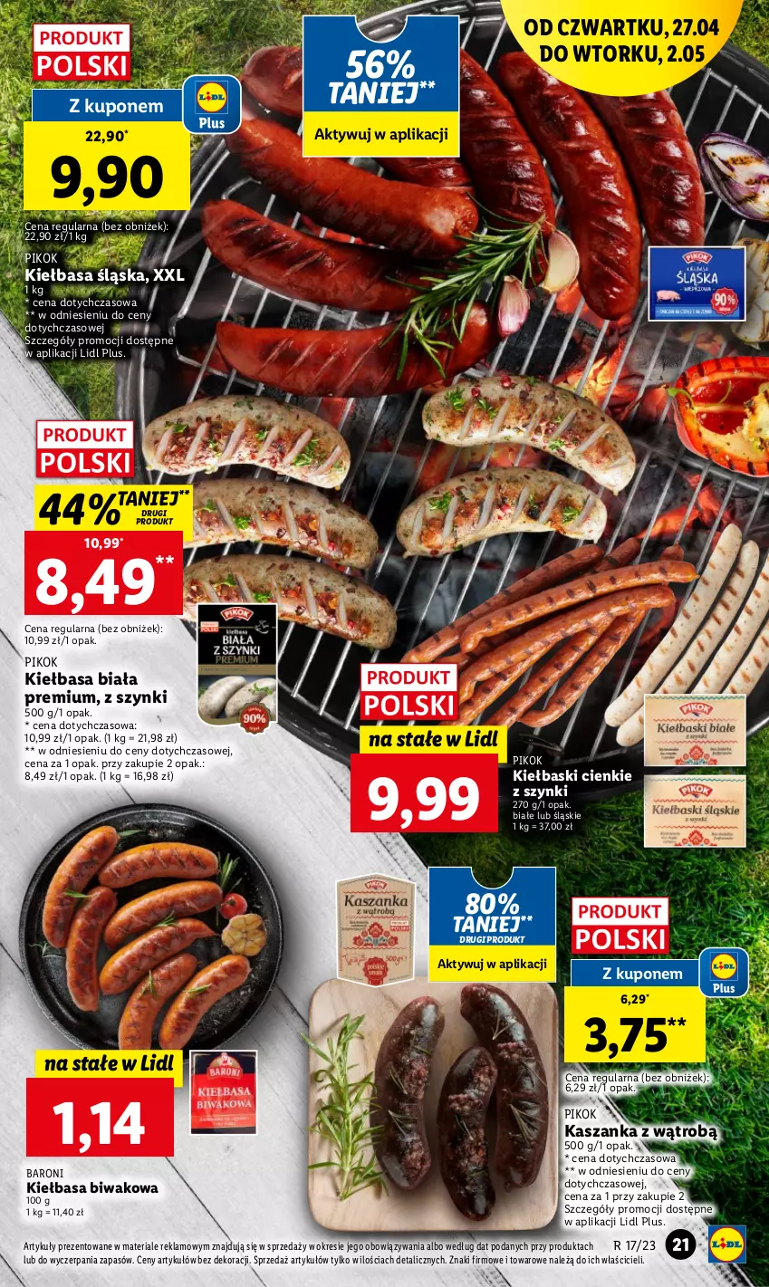 Gazetka promocyjna Lidl - GAZETKA - ważna 27.04 do 02.05.2023 - strona 25 - produkty: Kasza, Kaszanka, Kiełbasa, Kiełbasa biała, Kiełbasa śląska, PIKOK