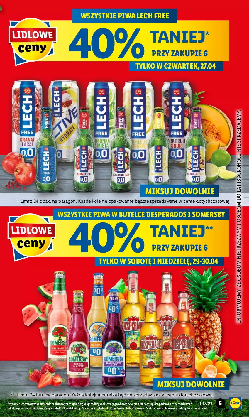 Gazetka promocyjna Lidl - GAZETKA - ważna 27.04 do 02.05.2023 - strona 5 - produkty: Desperados, Olej, Piwa, Somersby