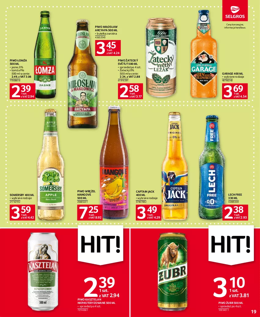 Gazetka promocyjna Selgros - Oferta spożywcza - ważna 29.06 do 12.07.2023 - strona 19 - produkty: Captain Jack, Kasztelan, Mango, Piwo, Somersby