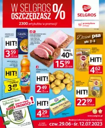 Gazetka promocyjna Selgros - Oferta spożywcza - Gazetka - ważna od 12.07 do 12.07.2023 - strona 1 - produkty: Makaron, Por, Ziemniaki, Schab wieprzowy, Masło, Napój, Olej, Nestea, Pedigree, LG