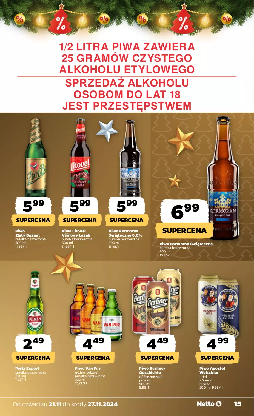 Gazetka promocyjna Netto - Od Czwartku - ważna 21.11 do 27.11.2024 - strona 15 - produkty: Gra, Perła, Piwa, Piwo, Por, Pur