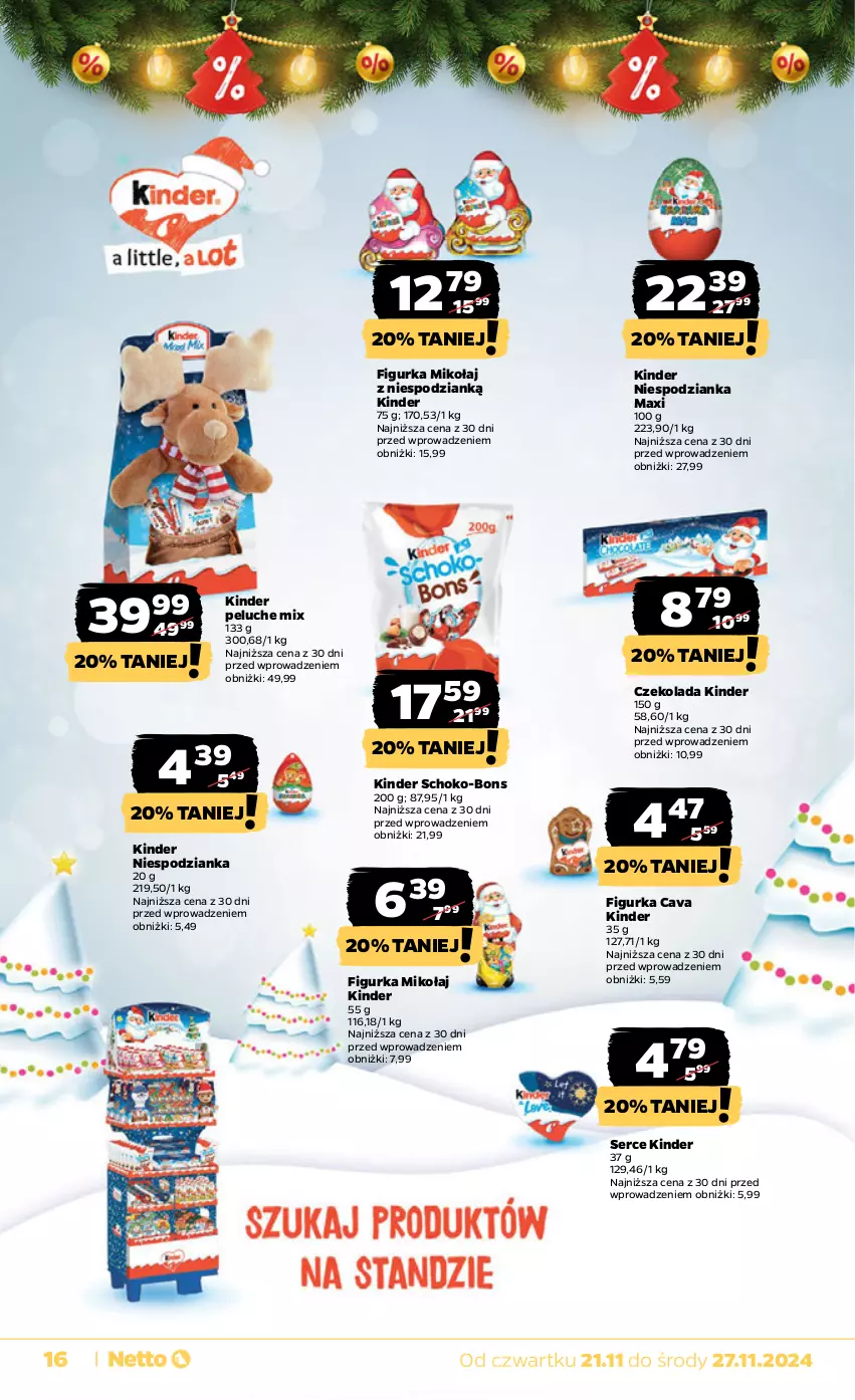 Gazetka promocyjna Netto - Od Czwartku - ważna 21.11 do 27.11.2024 - strona 16 - produkty: Czekolada, Kinder, Ser